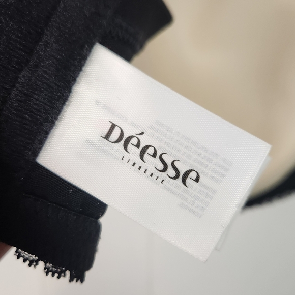 Deesse Animal Print T-Shirt Bra Black Lace Underwire 42DDD Lingerie Lined - Picture 9 of 11